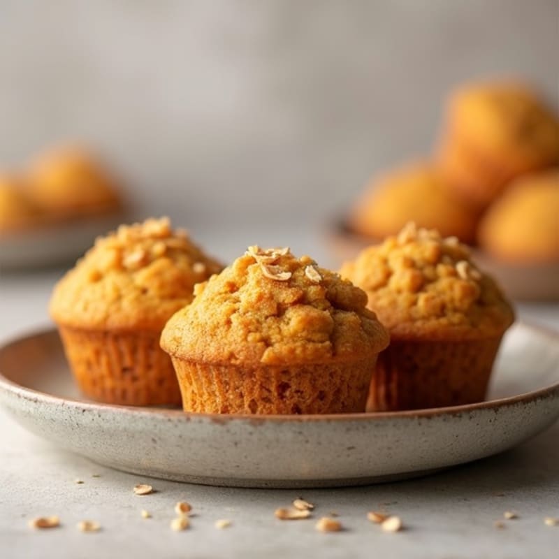 Fluffy Baked Pumpkin Spice Oat Muffins