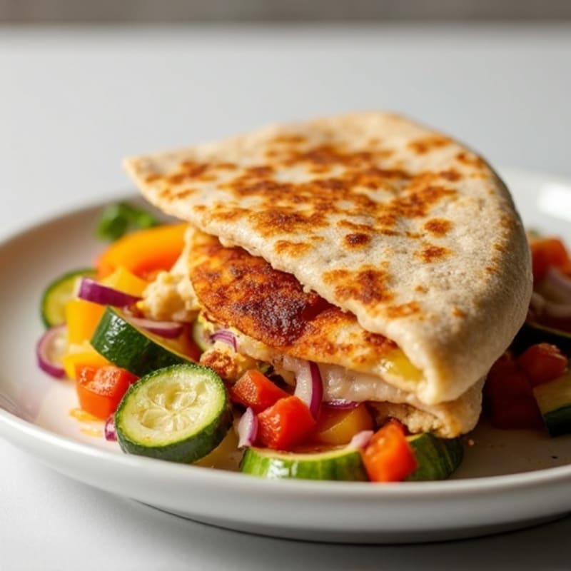 Crispy Chicken and Roasted Veggie Quesadilla