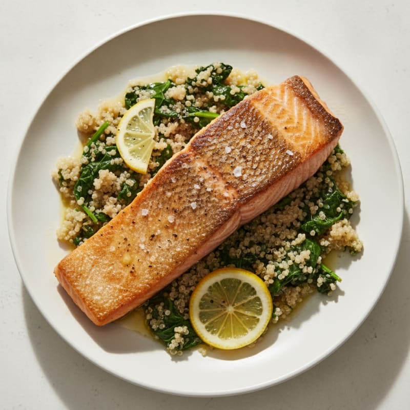Pan-Seared Salmon with Quinoa Pilaf