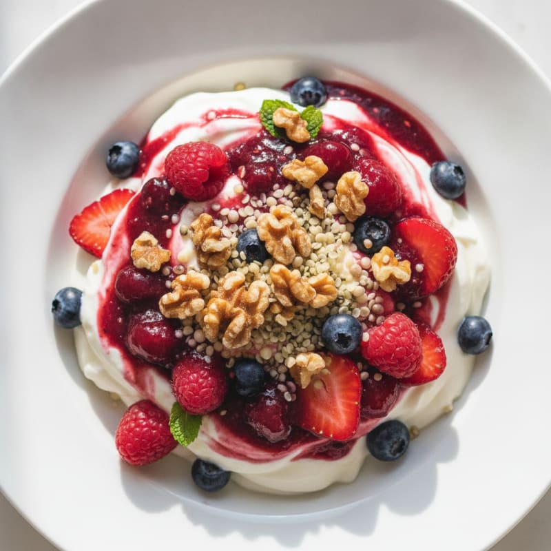 Greek Yogurt Protein Parfait with Mixed Berries