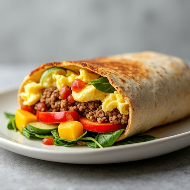 Protein-Packed Egg and Turkey Breakfast Burrito
