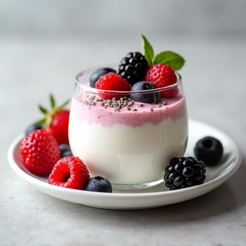 Greek Yogurt Protein Mousse with Mixed Berries