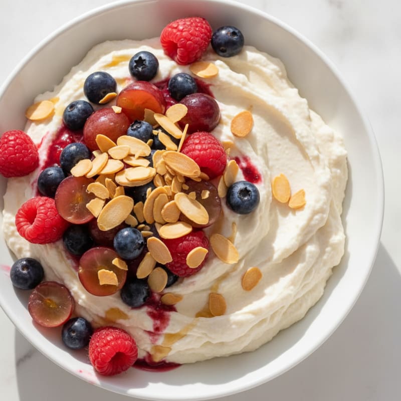 Silky Greek Yogurt Protein Pudding with Mixed Berries