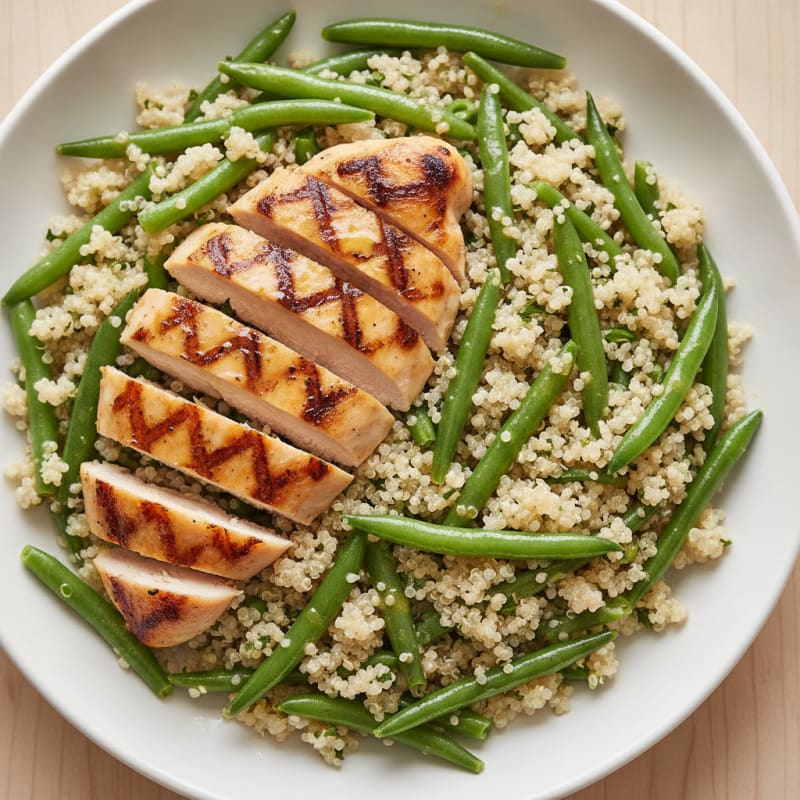 Grilled Chicken Breast with Green Bean and Quinoa Salad