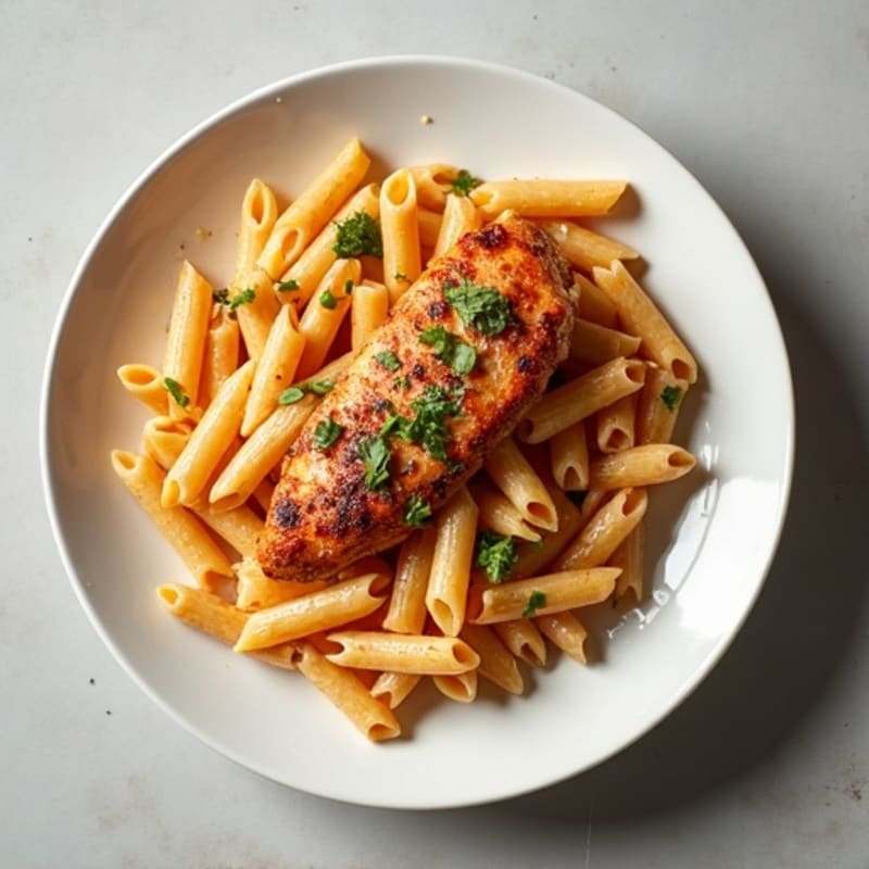 Creamy Spicy Cajun Chicken with Whole Wheat Pasta