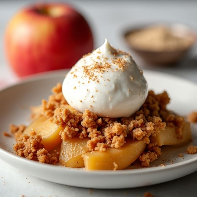 Healthy Baked Apple Crumble with Protein Yogurt
