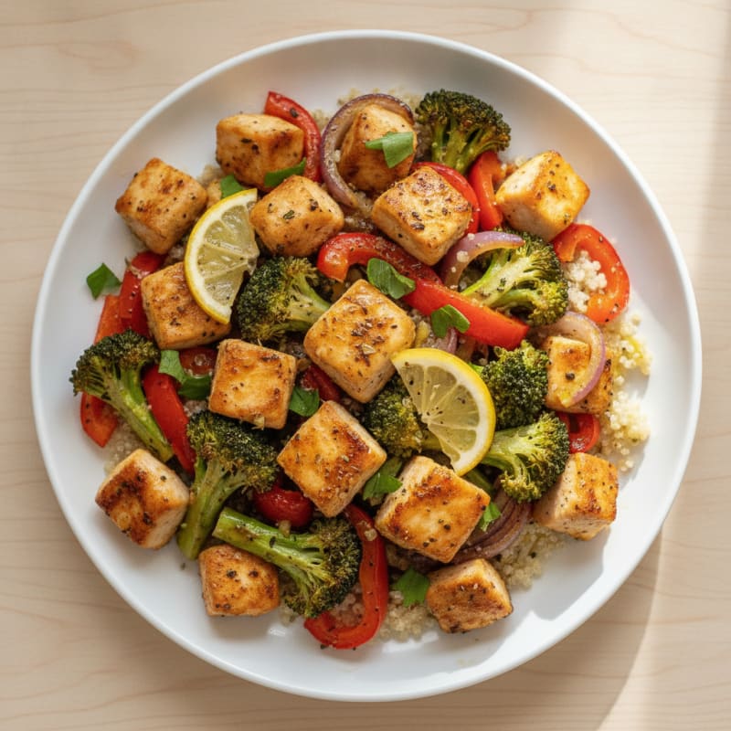 Sheet Pan Chicken and Veggie Bowl