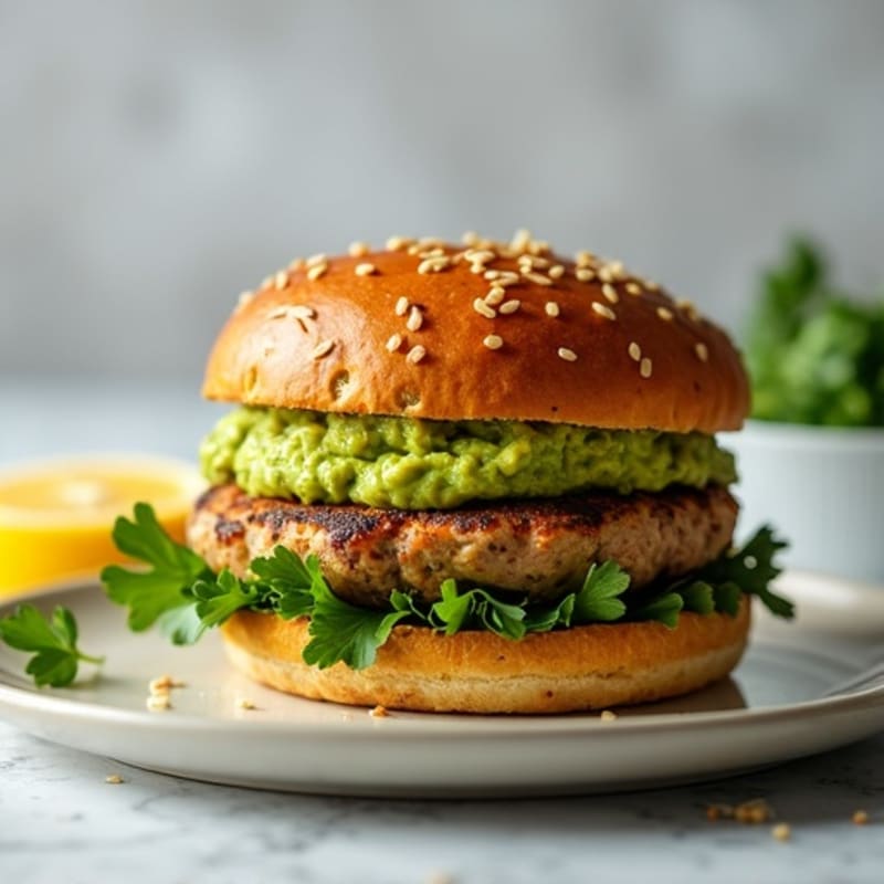 Herb-Roasted Turkey Burger with Avocado Smash