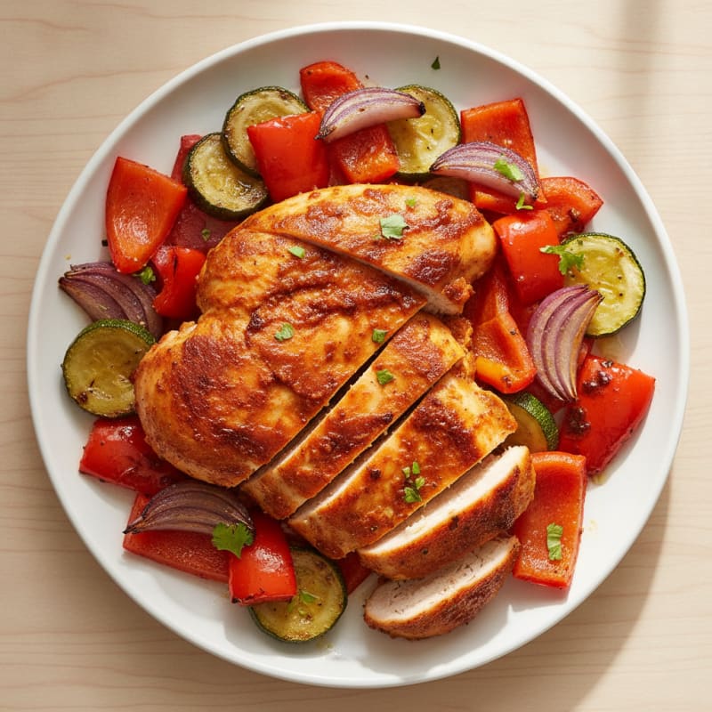 Spicy Harissa Chicken with Roasted Vegetables