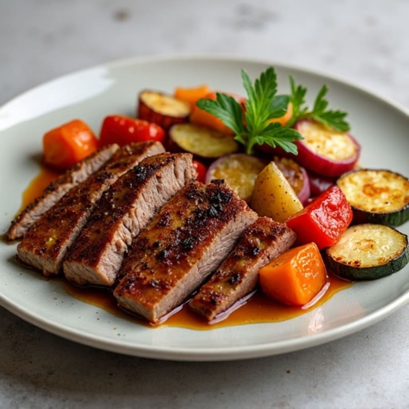 Slow-Cooked Smoky Brisket with Roasted Vegetables