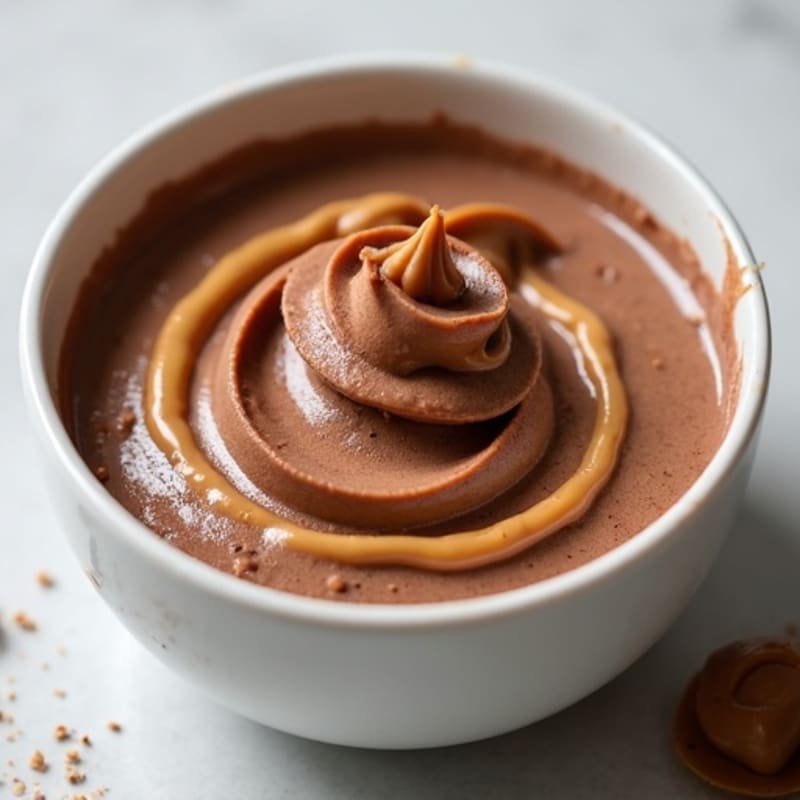 Creamy Chocolate Protein Pudding with Peanut Butter Swirl