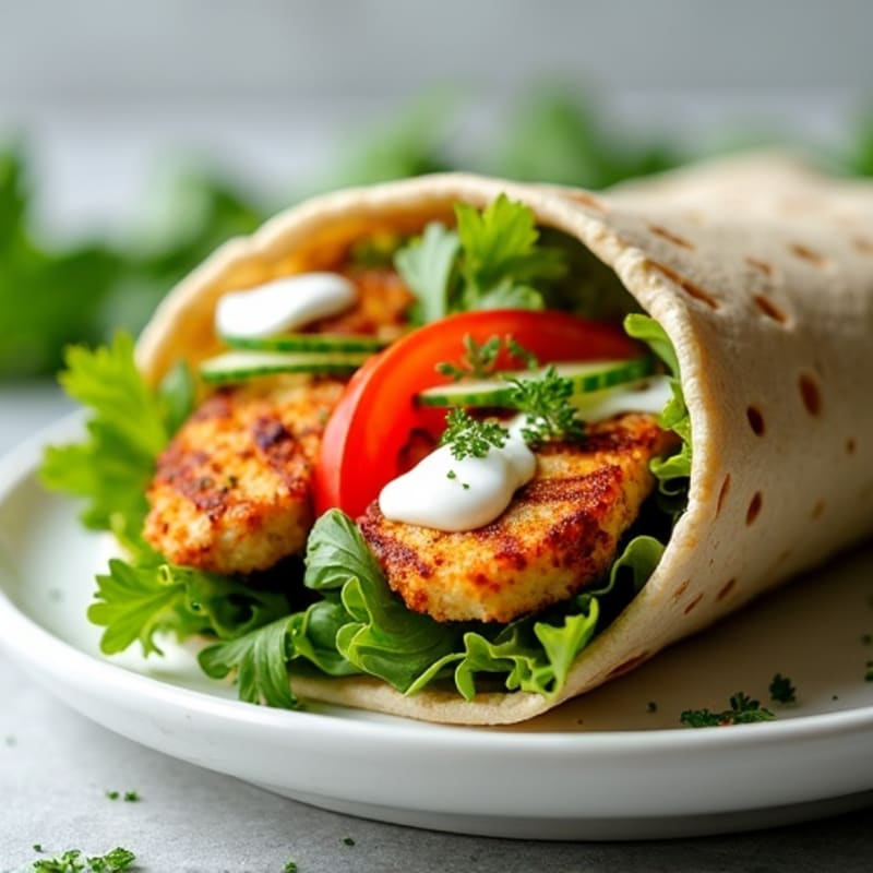 Crispy Grilled Chicken Wrap with Fresh Herbs