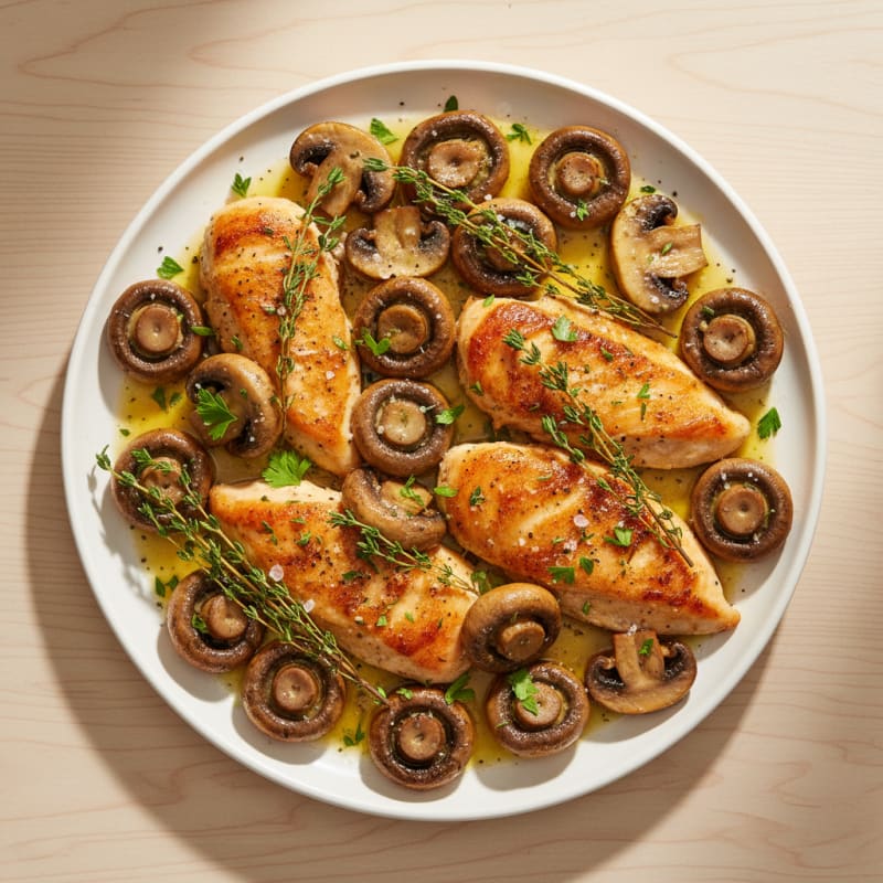 Garlic Butter Roasted Mushrooms with Herbs