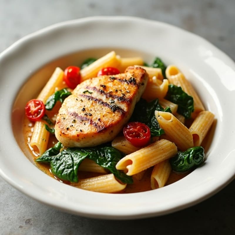Creamy Sun-Dried Tomato Chicken Pasta with Spinach