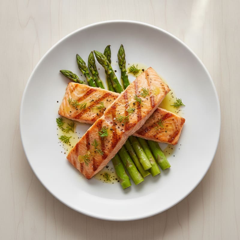Lemon Herb Grilled Salmon with Asparagus