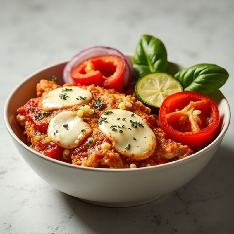 Crispy Chicken and Roasted Vegetable Pizza Bowl