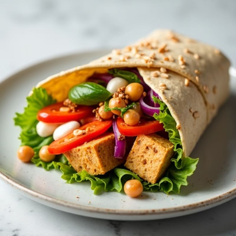 Crunchy Mediterranean Veggie Hummus Wrap