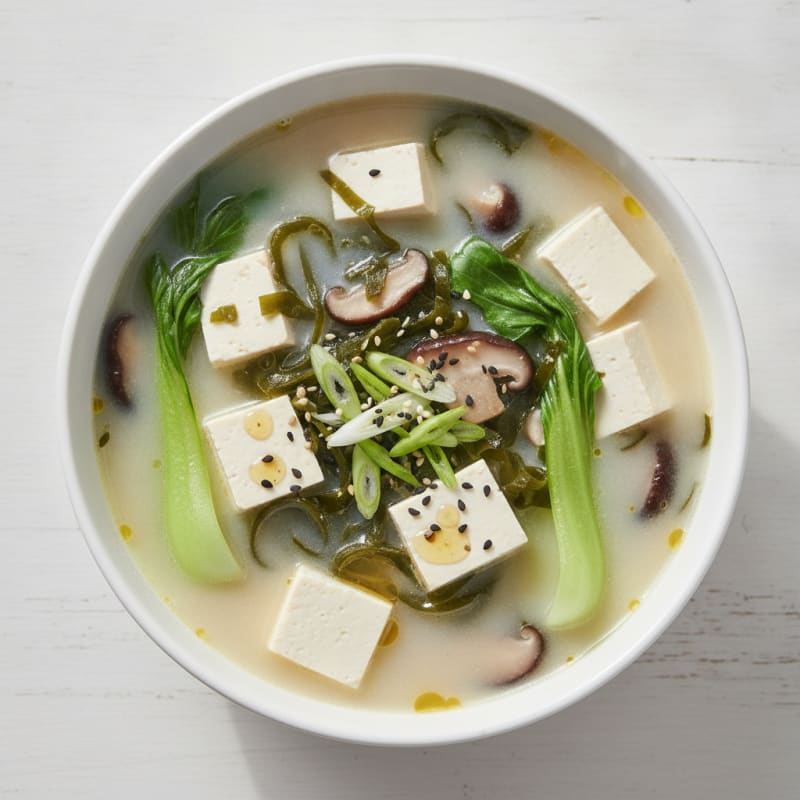 Savory Tofu and Seaweed Miso Soup