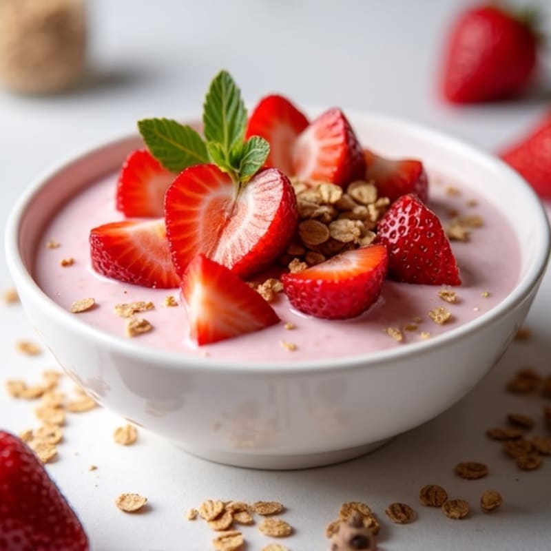 Creamy Strawberry Protein Bowl with Crunchy Oat Topping