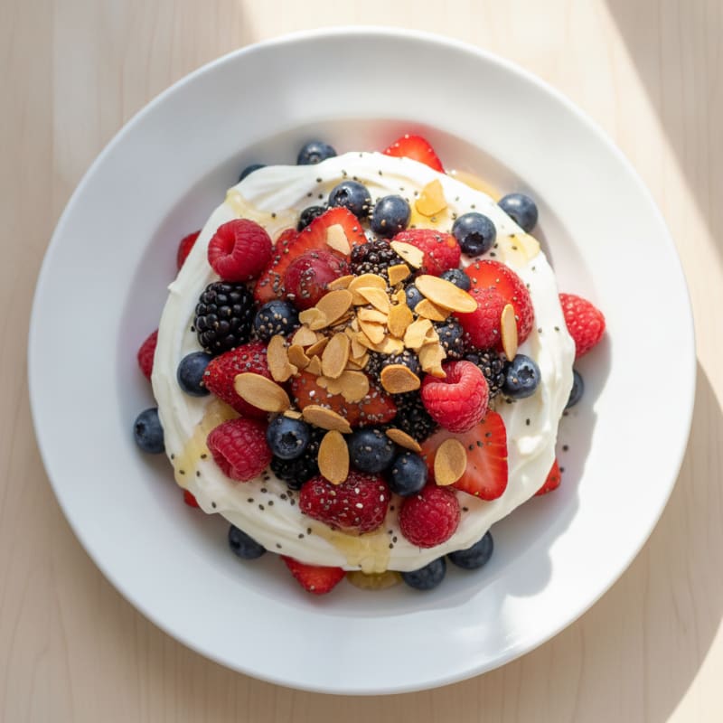 Greek Yogurt Protein Parfait with Mixed Berries