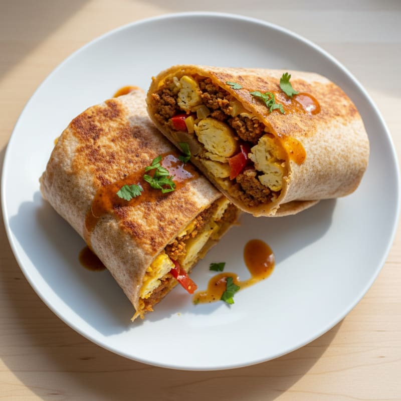 Crispy Chorizo and Egg Breakfast Burrito
