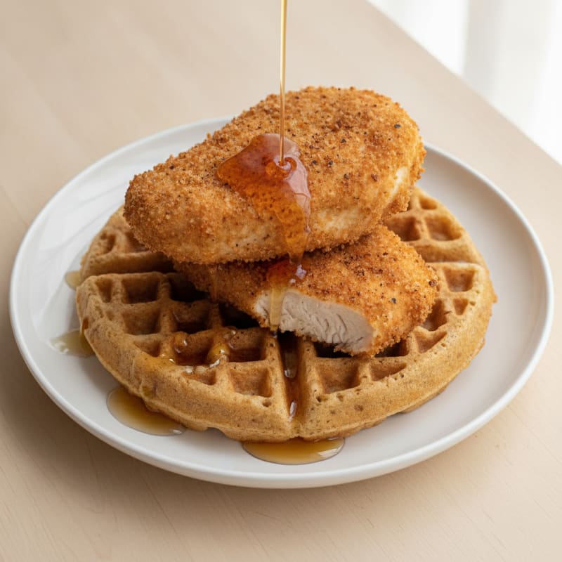 Air-Fried Buttermilk Chicken and Whole Grain Waffles
