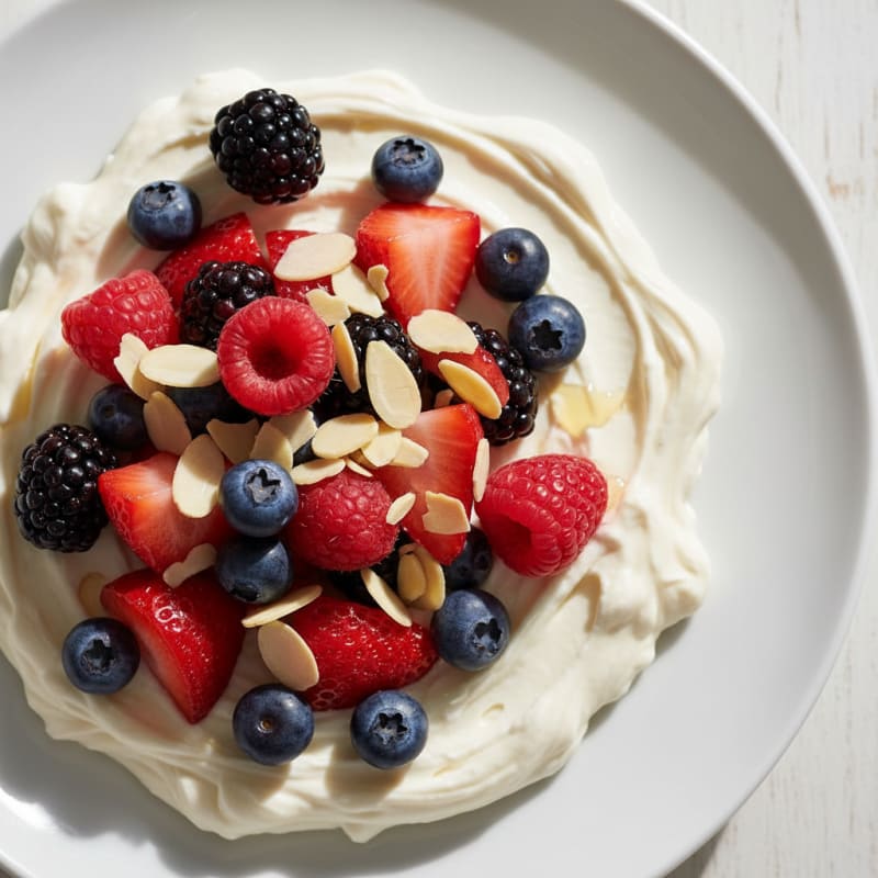 Silky Greek Yogurt Protein Pudding with Mixed Berries