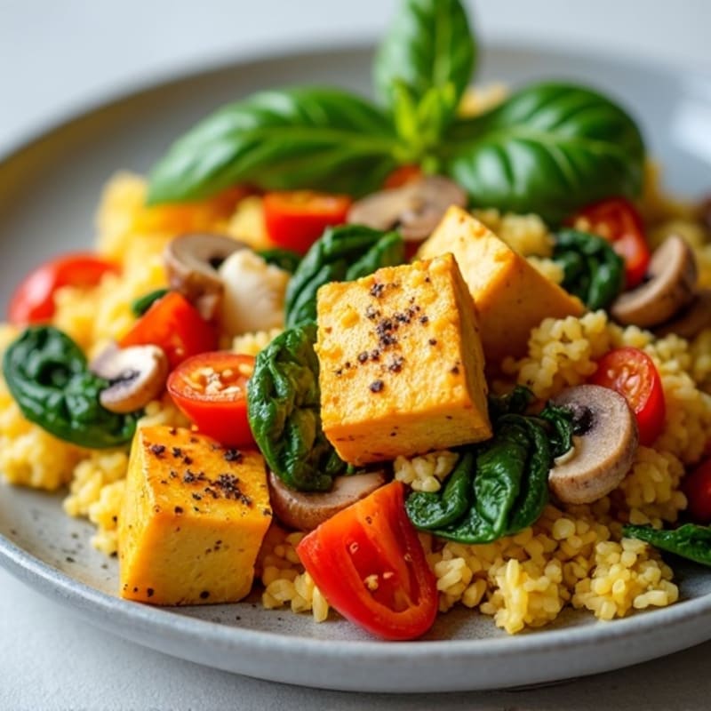 Savory Tofu Scramble with Crispy Vegetables