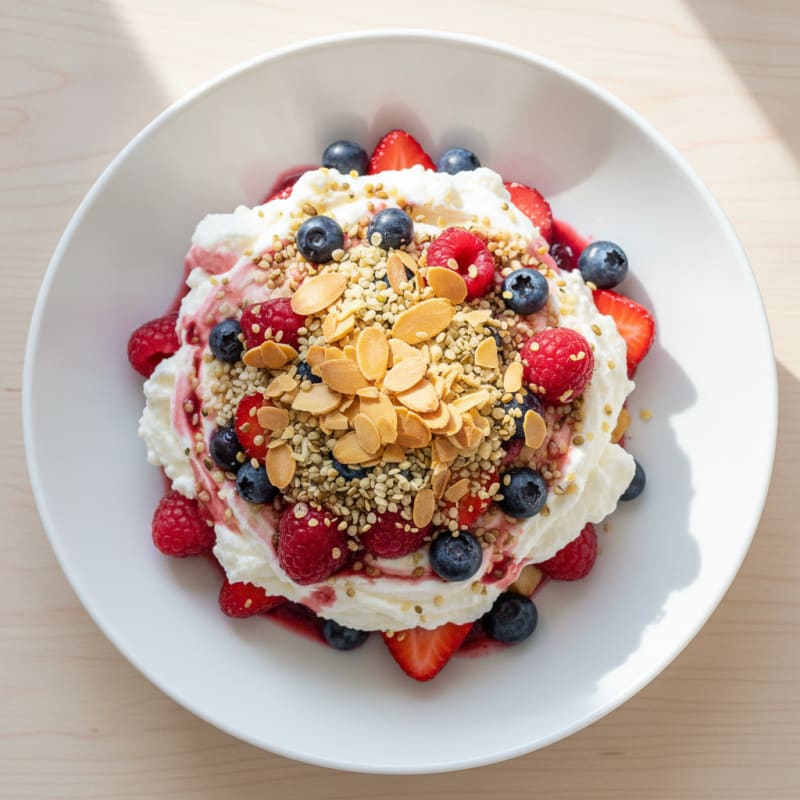 Silky Protein Yogurt Parfait with Mixed Berries