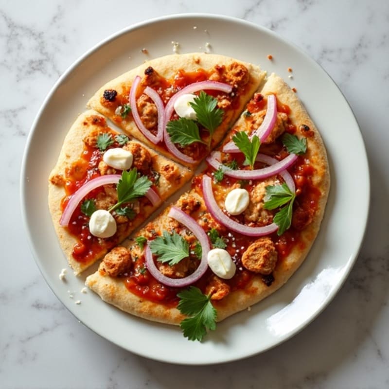 BBQ Chicken Flatbread Pizza with Greek Yogurt Crust