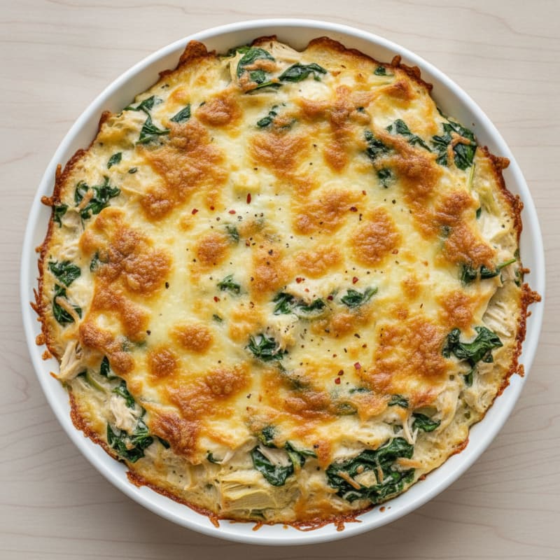 Baked Spinach Artichoke Protein Dip