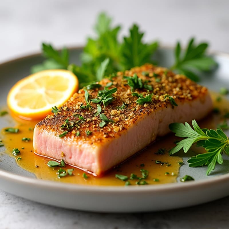 Herb-Crusted Seared Tuna with Citrus Glaze