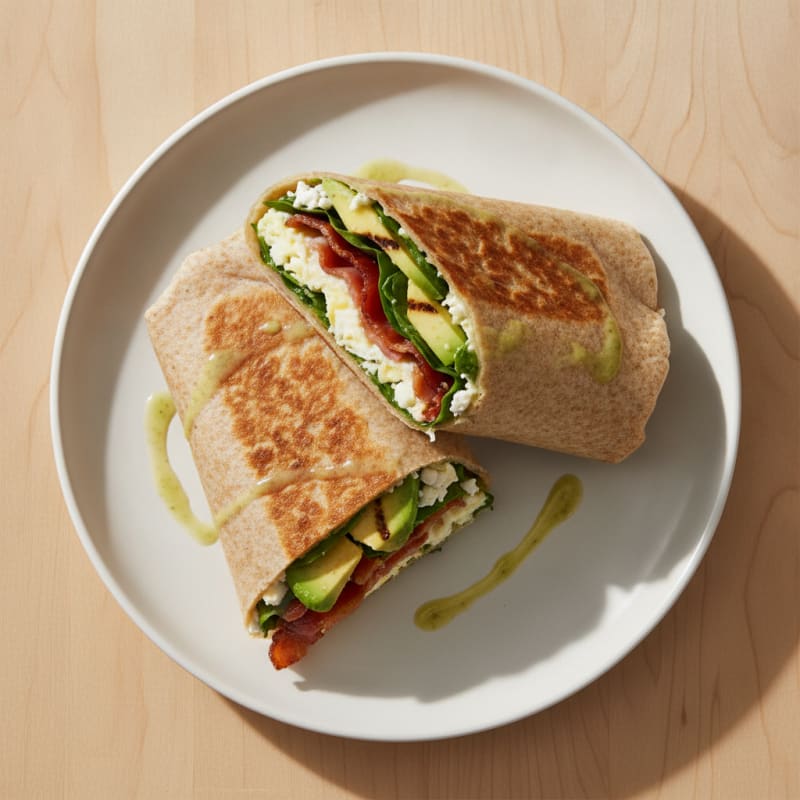 Crispy Turkey Bacon and Egg White Breakfast Wrap