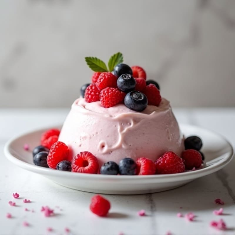 Greek Yogurt Protein Mousse with Mixed Berries