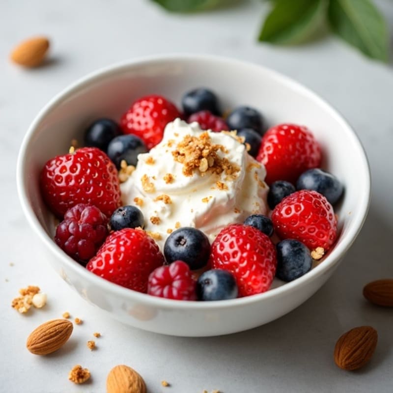 Creamy Cottage Cheese with Fresh Berries and Crunchy Nuts