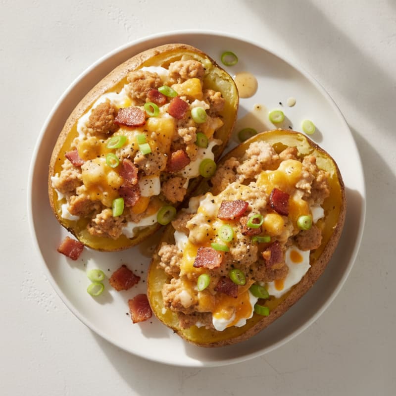 Bacon-Cheddar Stuffed Baked Potatoes