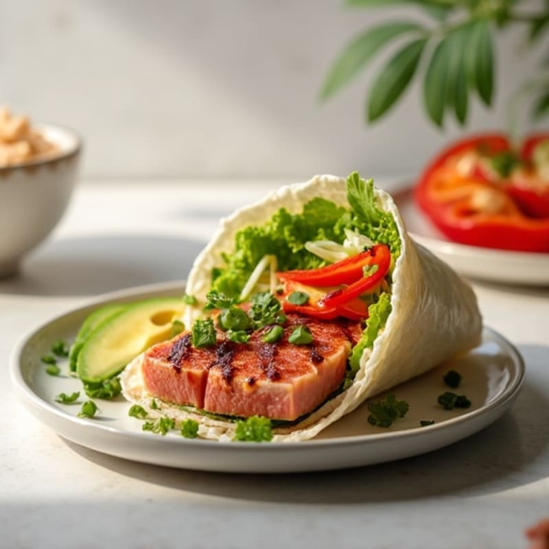 Spicy Seared Tuna Rice Wrap