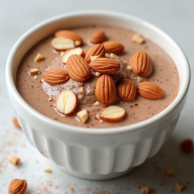 Creamy Cottage Cheese Protein Pudding with Cocoa and Almonds