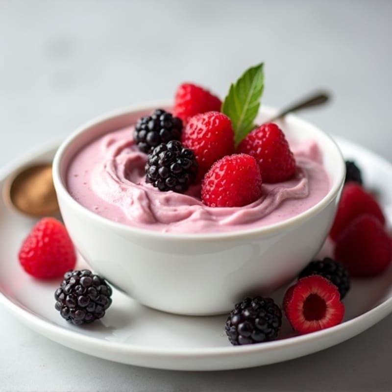 Silky Greek Yogurt Protein Pudding with Mixed Berries