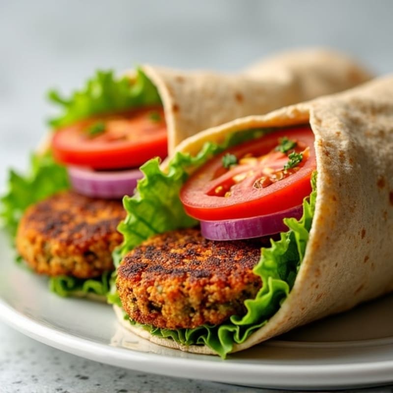 Crispy Veggie Burger Wraps