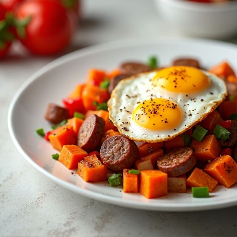 Protein-Packed Sweet Potato Hash with Eggs
