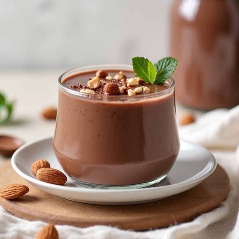 Silky Chocolate Protein Pudding with Almonds