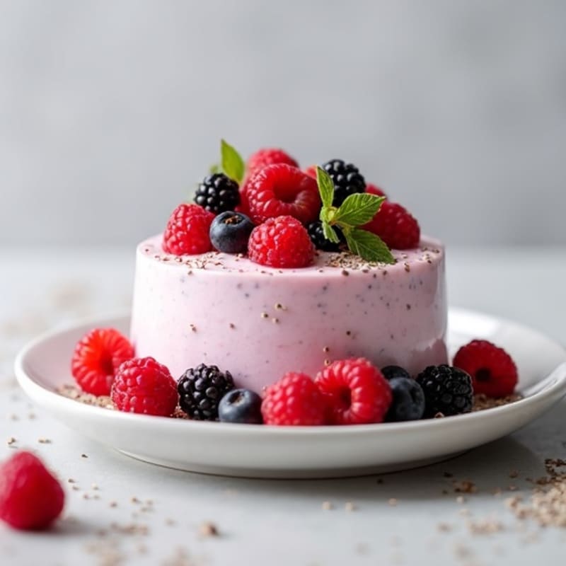 Greek Yogurt Protein Mousse with Mixed Berries