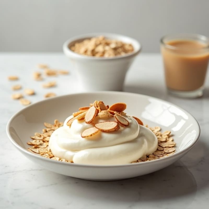 Cottage Cheese Protein Mousse with Sliced Almonds