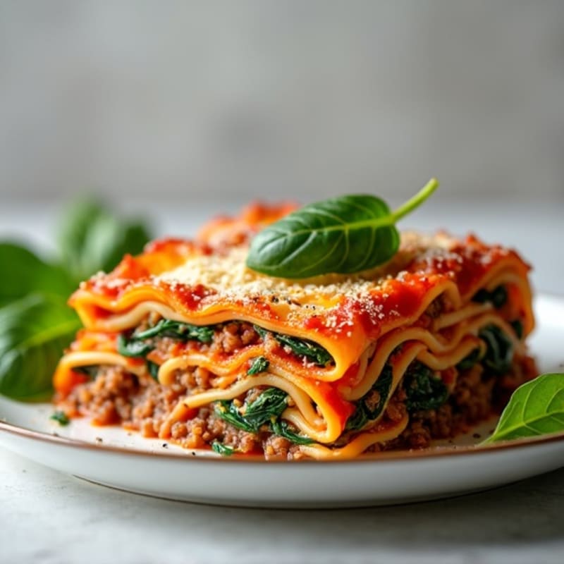 Hearty Lean Beef Lasagna with Creamy Ricotta and Spinach