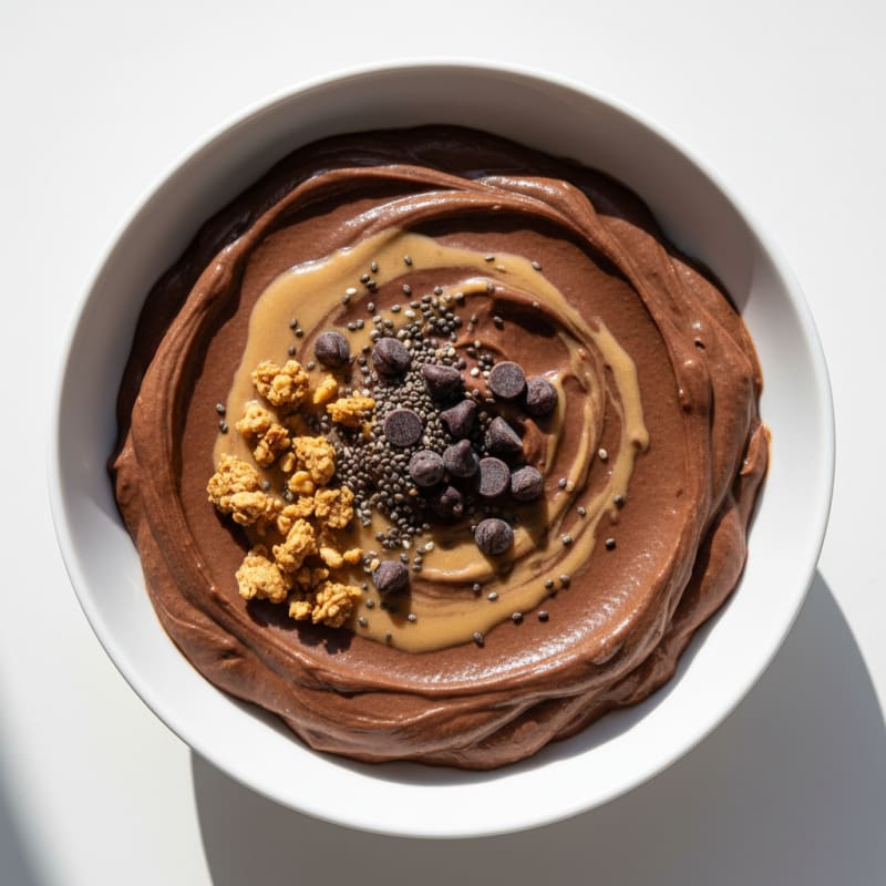Silky Chocolate Protein Pudding with Almond Butter Swirl