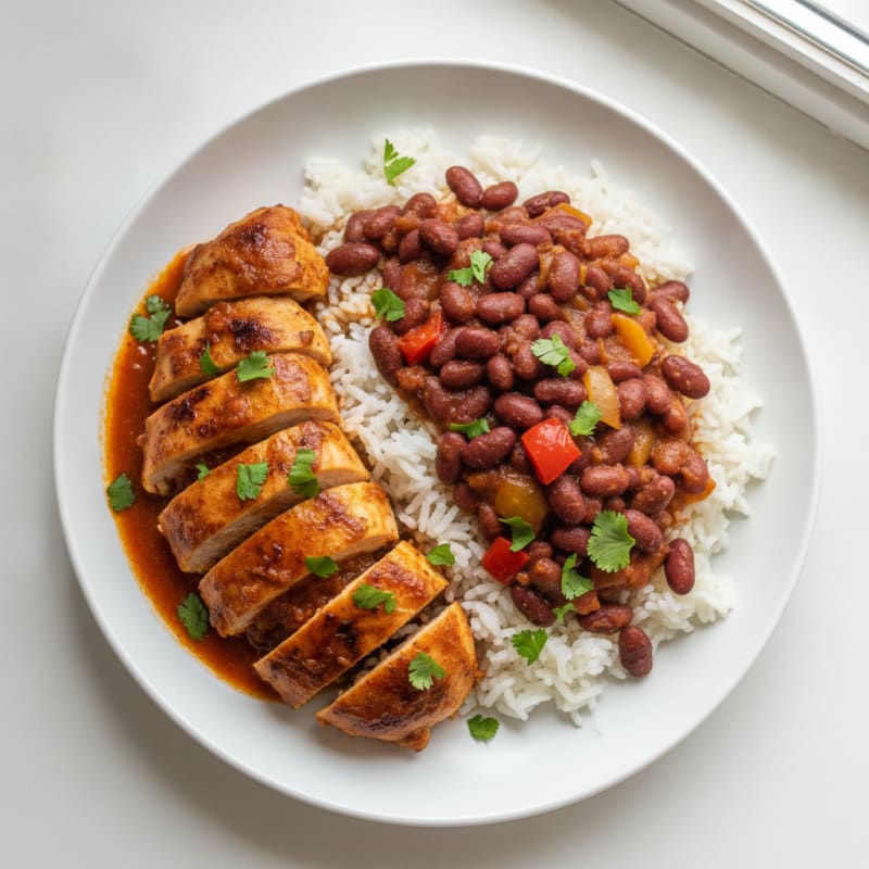 Dominican Chicken with Rice and Beans