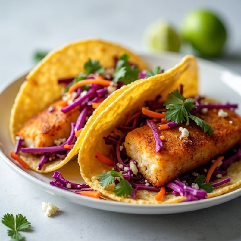Crispy Baked Fish Tacos with Fresh Slaw