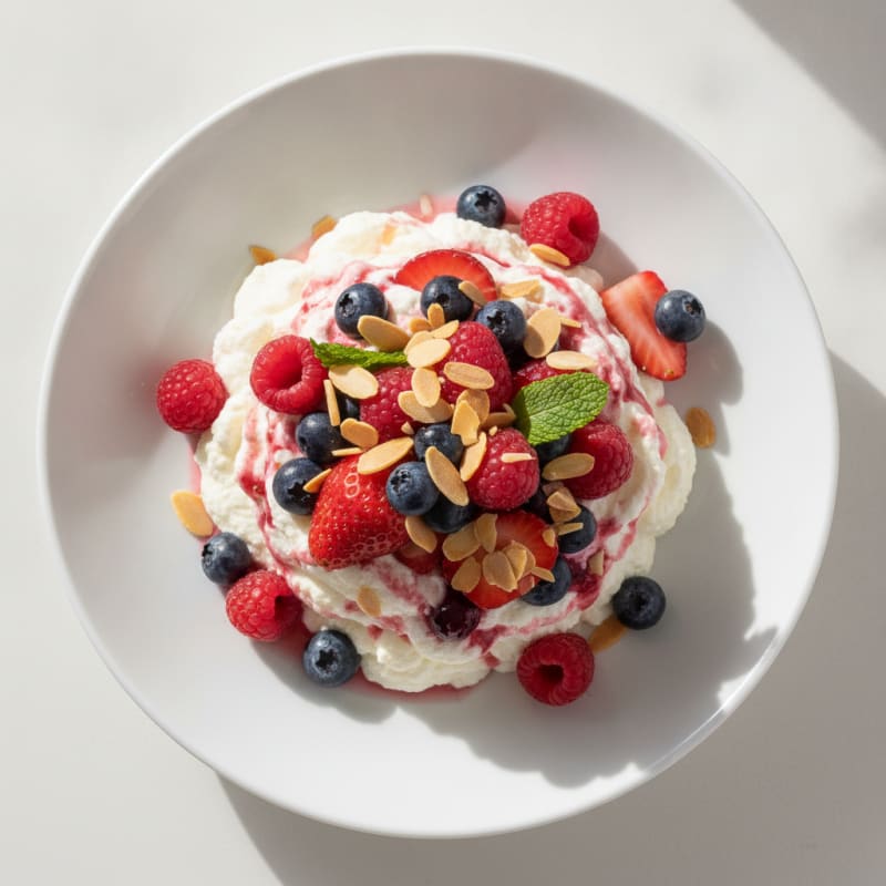 Silky Greek Yogurt Protein Mousse with Mixed Berries