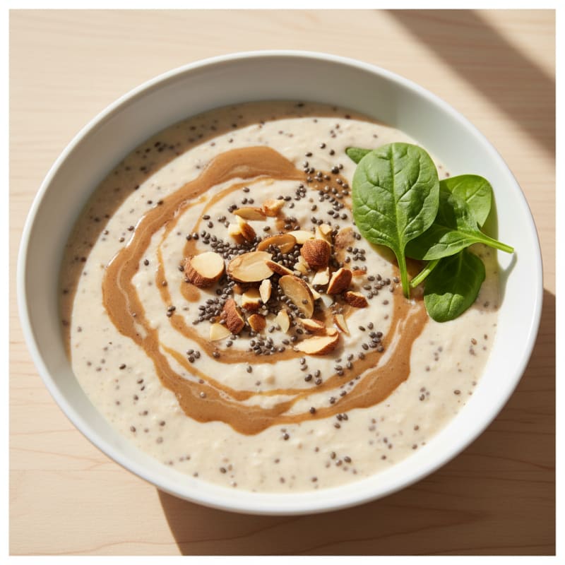 Silky Tofu Protein Smoothie with Almond Butter and Chia